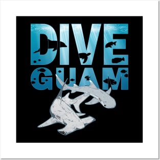 Guam Hammerhead Shark and Whitetip Shark Posters and Art